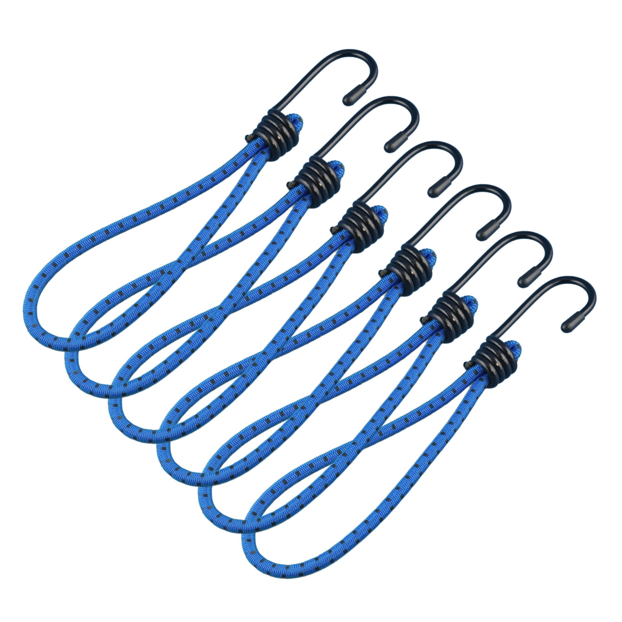 สายรัดยางยืดแบบห่วง ECSAI ตะขอเหล็ก ขนาด 6 มม. ยาว 15 ซม. สีน้ำเงิน-ดำ (แพ็ค 6 ชิ้น)_0